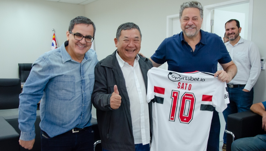 Jandira: prefeito Doutor Sato recebe diretoria e presidência do Santos e do São Paulo Futebol Clube