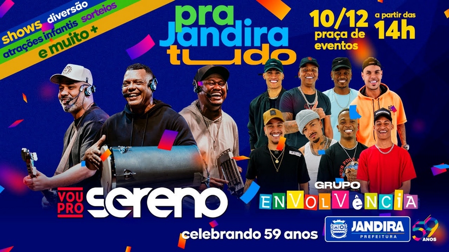 Festividade: Jandira celebra aniversário de 59 anos neste sábado (10), na Praça de Eventos 