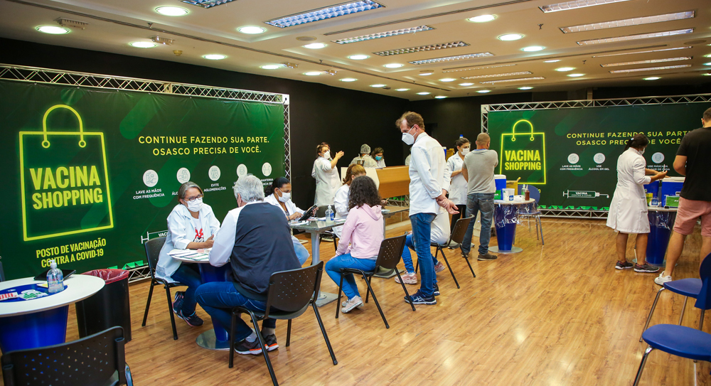 Vacinação contra Covid nos shoppings do Osasco permanece até dia 22/12  
