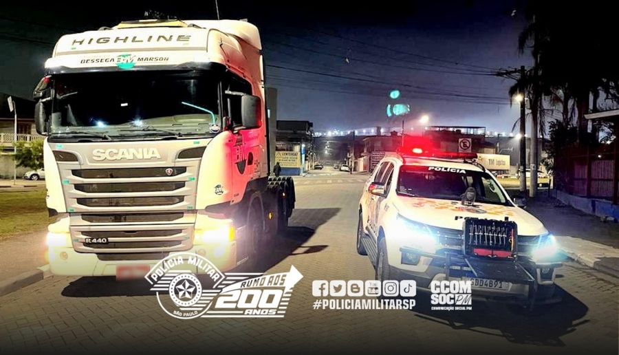 Policiamento Rodoviário recupera caminhão roubado em Cajamar